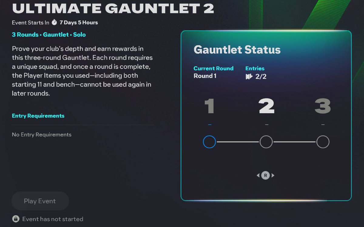 🚨— مهام جديدة قادمة في طور Gauntlet الاثنين القادم ✅✅✅

• 3 مباريات .. 54 لاعب مختلف من جديد 🔥

• البطولة تبدأ الاثنين القادم .. و المهام راح تتوفر قريبًا ⏳
تعريگ جديد قادم🔥🔥🔥