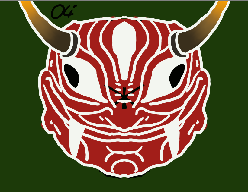 kustom_spy's tweet photo. Yokai mask, prompt of the day. My linework has been better #dailyprompt #digitalart #yokai #drawingart https://t.co/TTAPNFxUhK