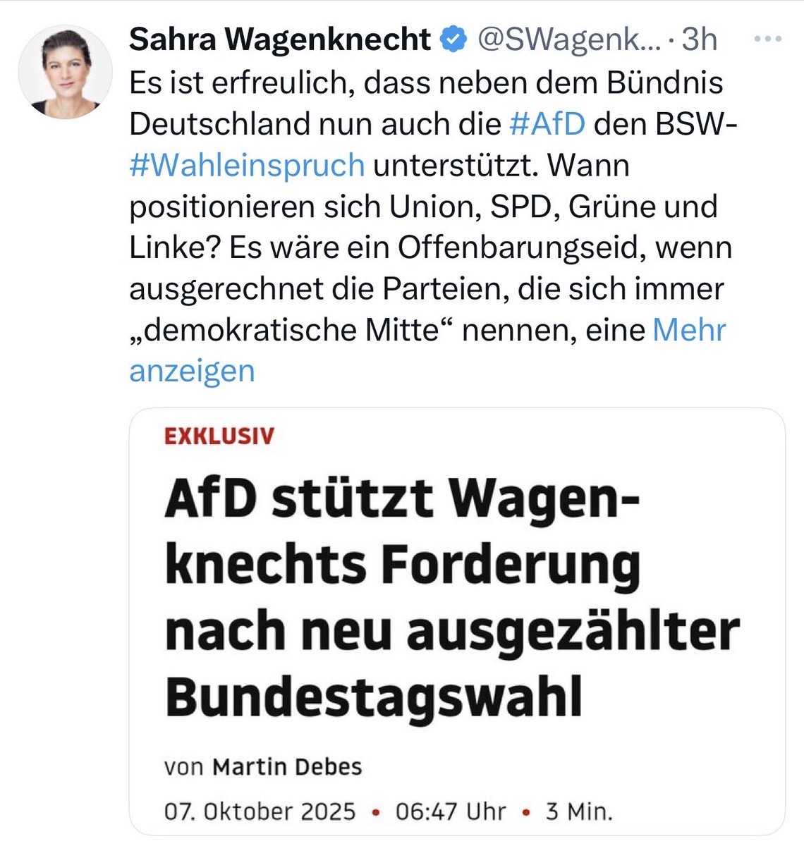 IsaZalitatsch's tweet image. AfD &amp;amp; BSW: #PutinVersteher &amp;amp; #RusslandVersteher Hand in Hand 🇷🇺🤝 AfD-Personal mit tiefen Kreml-Verbindungen, teils sogar Kontakt zu russischen Geheimdiensten &amp;amp; dubiose Geldflüsse – alles bereits mehrfach belegt. Das #BSW streut seit Monaten Kreml-Narrative, verharmlost Russlands