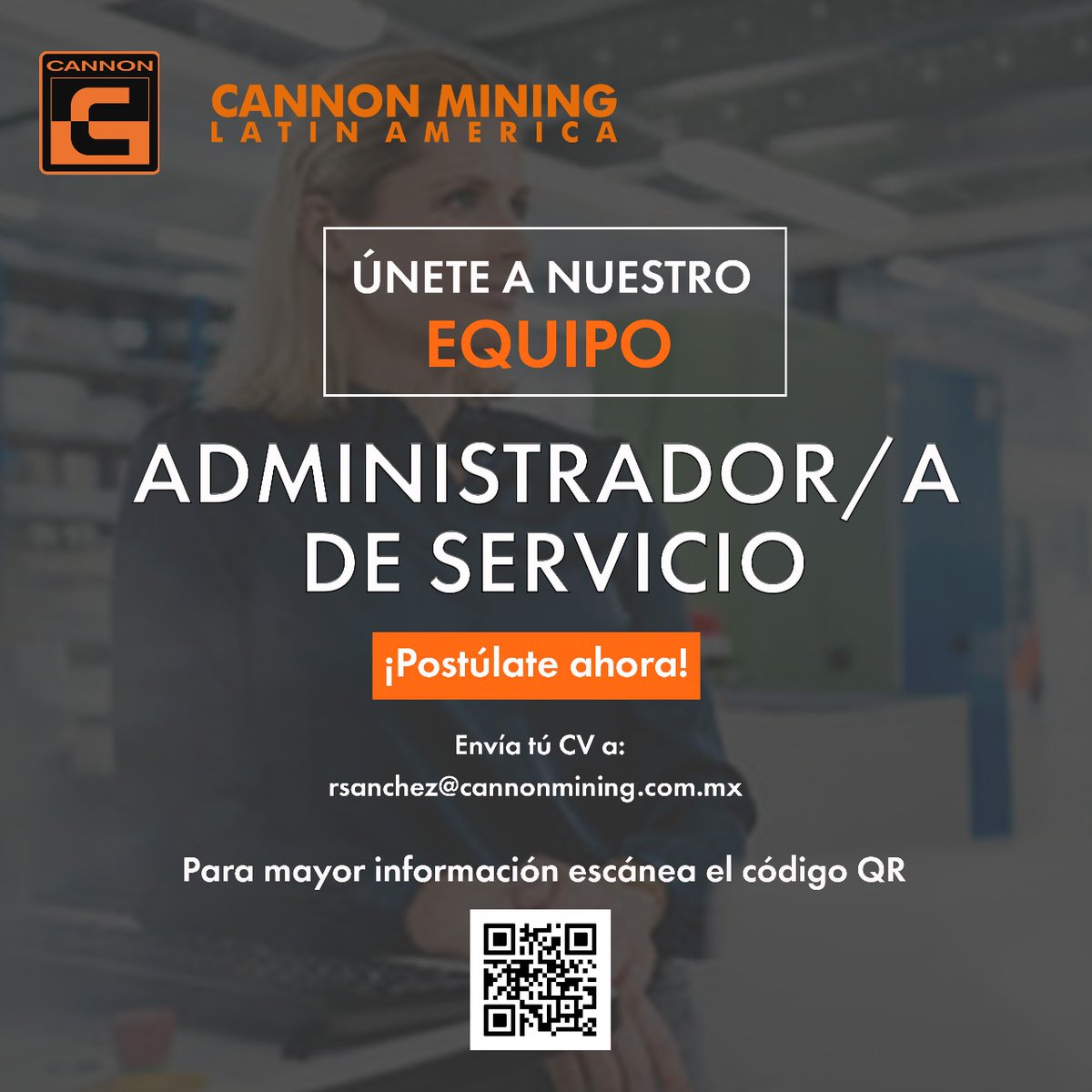 CannonMiningLA's tweet photo. 📢 Oportunidad laboral en CANNON MINING LATIN AMERICA
👍 ¡Únete a nuestro equipo! 👍
🔸 Vacante disponible: Administrador/a de servicio en Guadalupe, Zac., México.
✅ Para postulación y mayor información del puesto:
🌐 https://t.co/COvJMbKBHx https://t.co/RubWOGn8iH