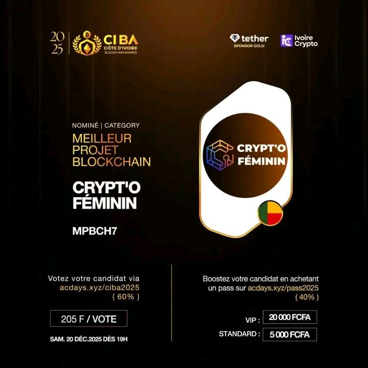 preci1112's tweet photo. Grande fierté ✨
Le projet Crypto Féminin fait partie des initiatives sélectionnées pour le grand concours Blockchain d’Abidjan !
Cette aventure m’a permis de découvrir la crypto, le Web3…
et surtout de croire en ma voix.
Aujourd’hui, je fais partie de cette équipe. https://t.co/lLpoTJogtw
