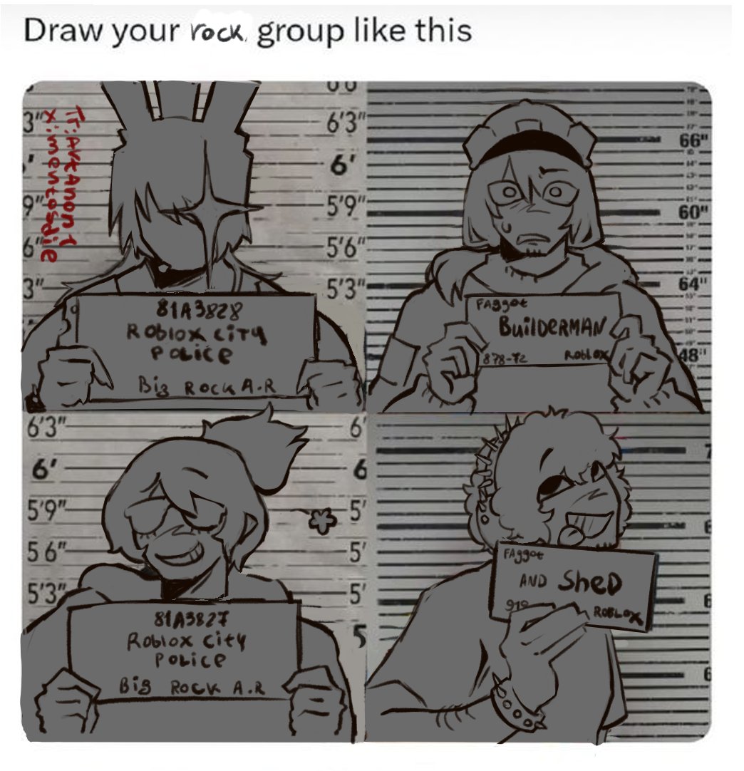 MentosDie's tweet photo. Rock group?
#adminvirus #1xshed #1x1x1x1 #shedletsky #brighteye #builderman #forsakenfanart #Forsaken https://t.co/lNt3bYbcC9