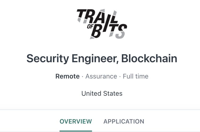 thebensams's tweet image. We are hiring multiple security engineers of varying skill levels for the Blockchain team at Trail of Bits.
This is a fantastic opportunity to grow your career by helping us defend the most targeted companies and protocols in the blockchain industry.
🧵👇