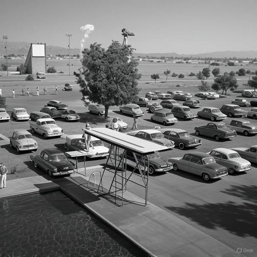 XBOMRadio's tweet photo. Swimmers in Las Vegas, Nevada watch the mushroom cloud from an atomic bomb test 65 miles away in 1955. ☢️ ▶️ https://t.co/C1J4cN2qVD 🎶 #atomicage #oldies #retro #radio 📻 #fallout #oldiesradio #postapocalyptic https://t.co/Zb6uZW3pWg
