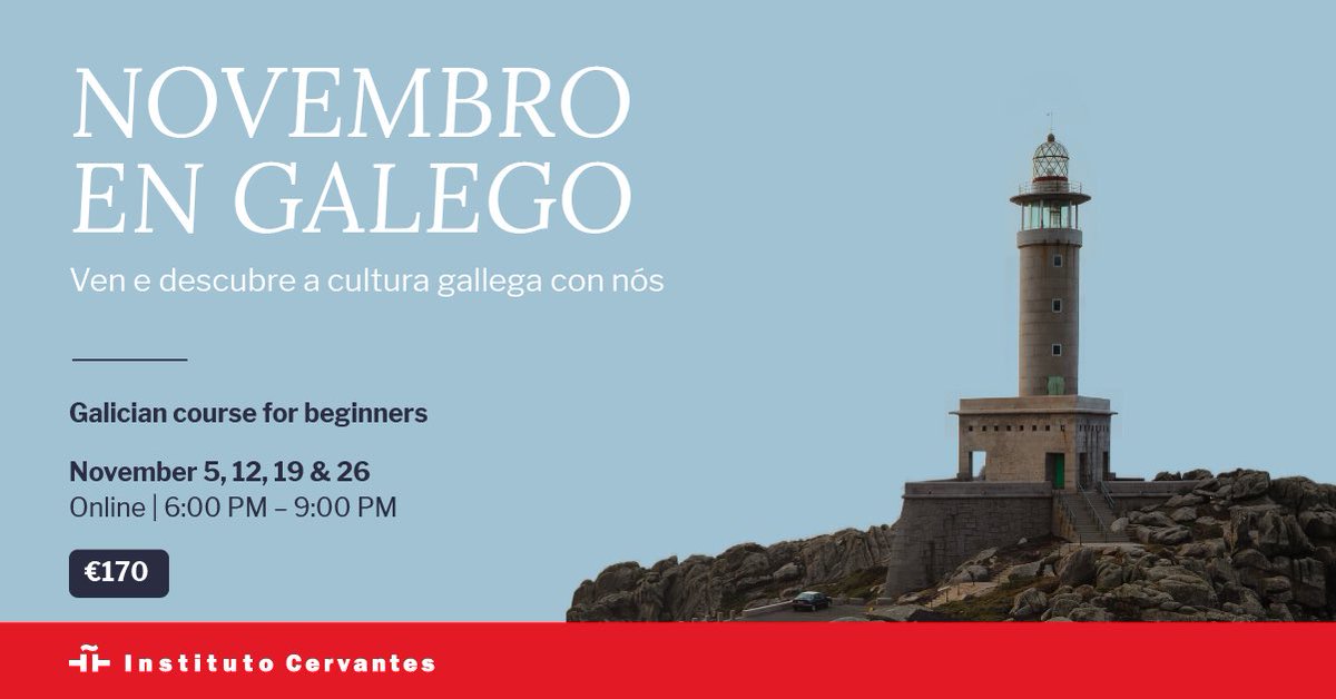 Discover the beauty of Galician, a warm and expressive language spoken in the northwest of Spain and around the world. Join our beginner’s course this November, a friendly introduction to everyday Galician, no previous experience needed
👉clicdublin.cervantes.es/en/cursos/14703 #galician #Dublin