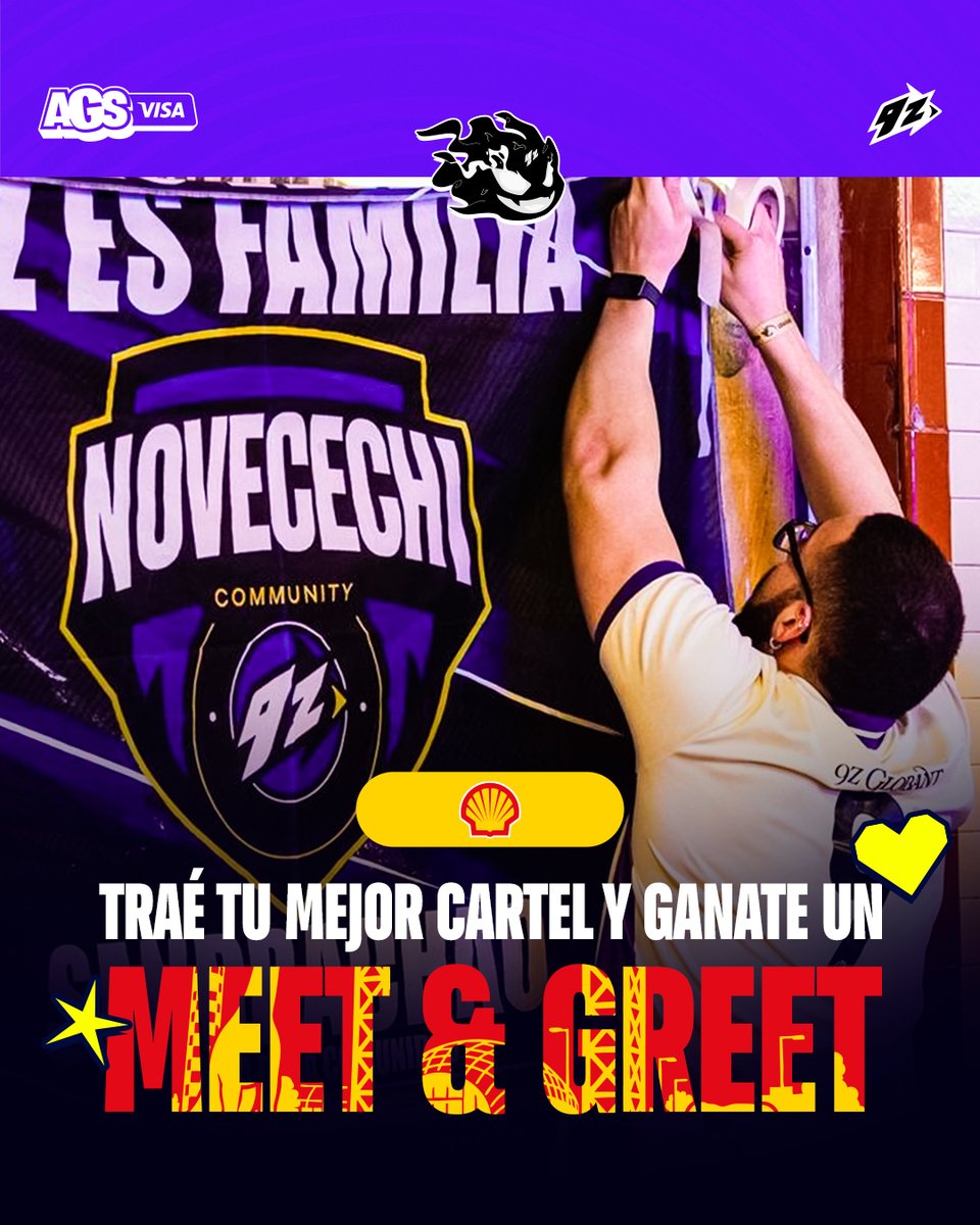 9zTeam's tweet photo. ¡MEET & GREET CON EL EQUIPO DE CS2! 🎟️
Este fin de semana en @ArGameShow vamos a sortear 5 M&G en el VIP de #ShellArgentina de nuestro stand para quienes armen los mejores carteles/banderas para la AGS Cup.
Los esperamos a todos bancando a la violeta este 10, 11 & 12 de Octubre ⚡️