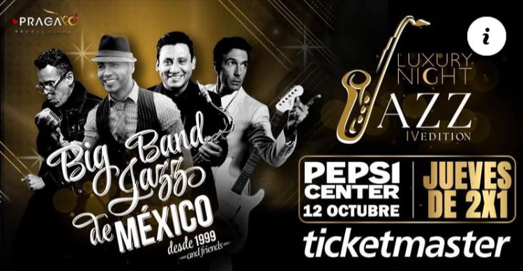 🎷 ¡Nos vemos este 12 de octubre en el concierto con la Big Band Jazz de México!
Una noche imperdible junto a nuestro querido amigo Ricardo Quezada.
🎶 ¡Prepárate para vibrar al ritmo del jazz!