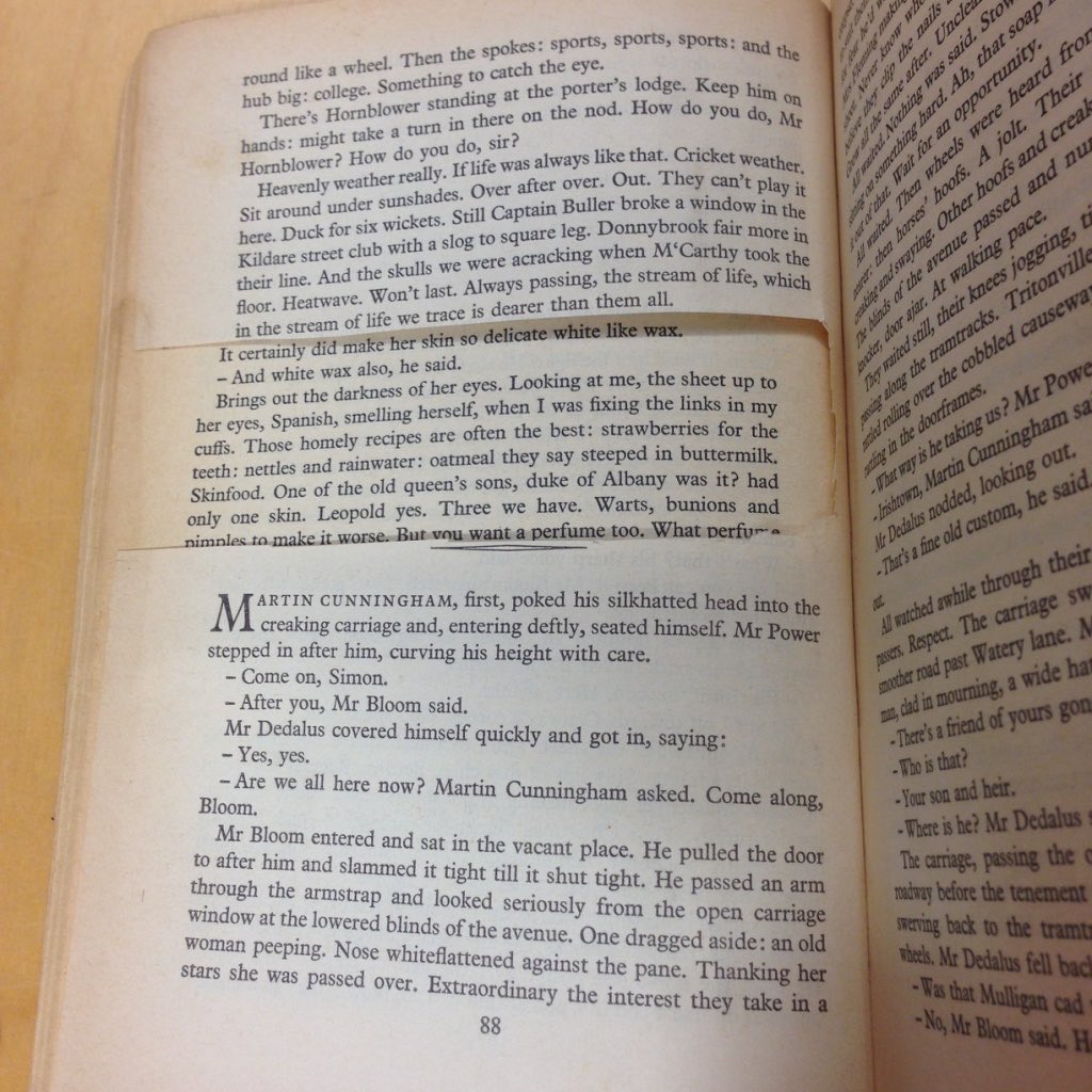 Here's one of the copies of James Joyce's Ulysses out of which Anthony Burgess sliced pages and paragraphs to compile the text of A Shorter Ulysses.