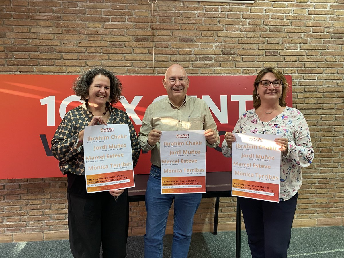 🏃🏾‍♂️IBRAHIM CHAKIR

🗳️JORDI MUÑOZ

🫱🏻‍🫲🏽MARCEL ESTEVE

📻MÒNICA TERRIBAS

Avui hem presentat el cicle de sopars-conversa octubre-febrer.

Volem afrontar els reptes que tenim a Vilafranca des d’una mirada progressista. 

💯X💯Amb mirada nacional i vilafranquina.