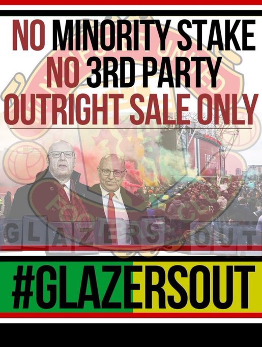 #GlazersOut
#GlazersSellManUtd
#GlazersFullSaleOnly #GlazersAndRatcliffeOut
