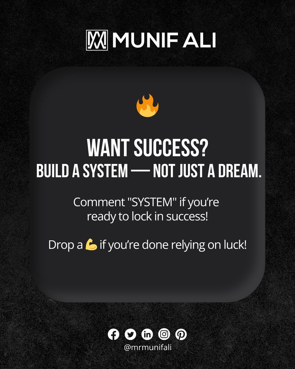 mrmunifali1's tweet image. Success = daily systems + aligned habits

If you want long-term wins, stop depending on motivation.
Start building structure.

#SelfImprovementStrategies #SystemsOverHustle #LevelUp