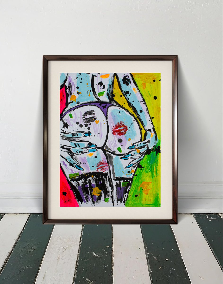 "Kiss My Art" 💋
 Bringing it all together…

 Back in 2021, my art was recognizable by this charming shape, and I have many variations of this silhouette created over different years on different mediums. But my Bitcoin art is associated with the "Proof of Lips" collection, made