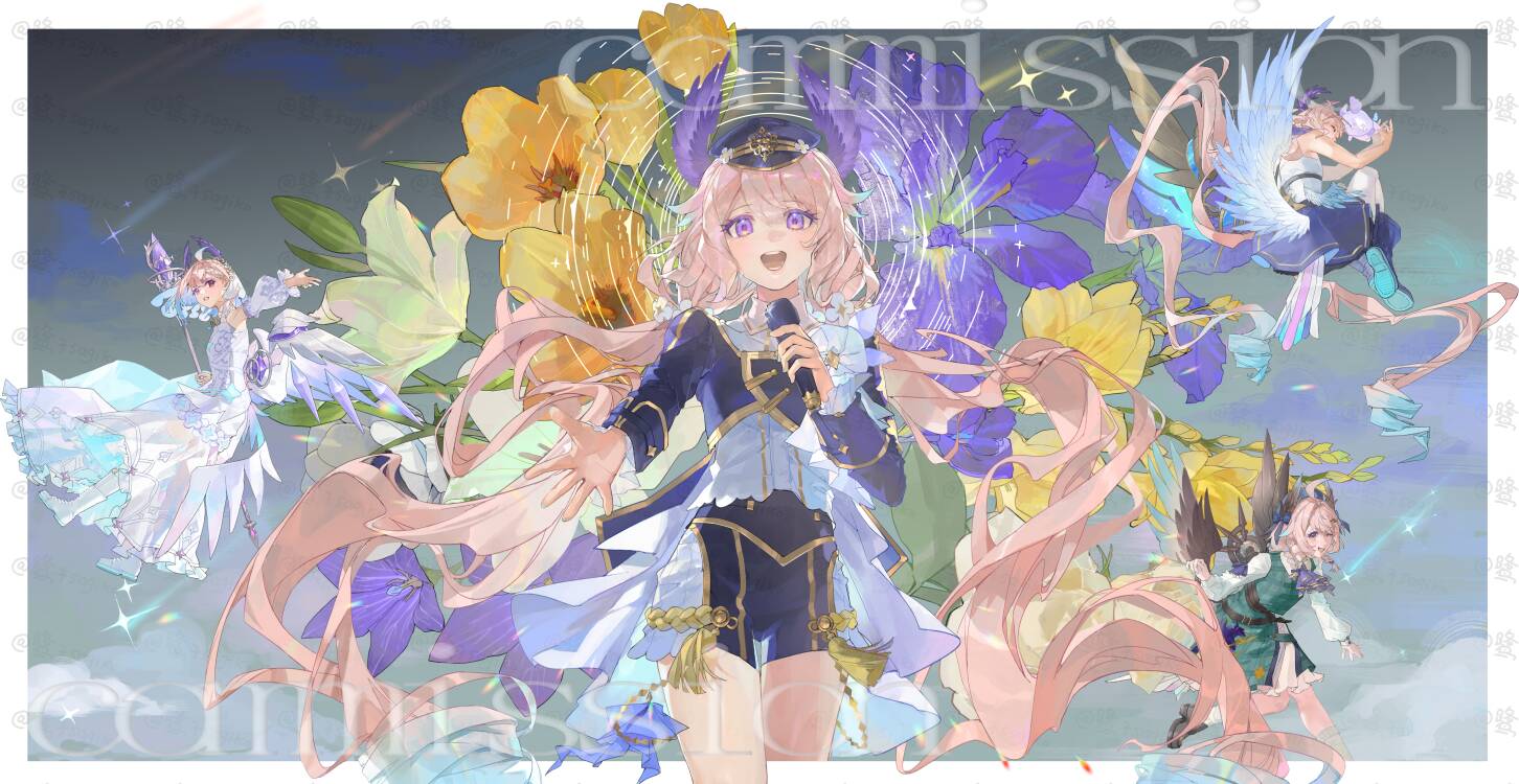 イラストの原画　ネイチャーアート　Paradise イラストの原画 ネイチャーアート Paradise 三原色』 ステンド