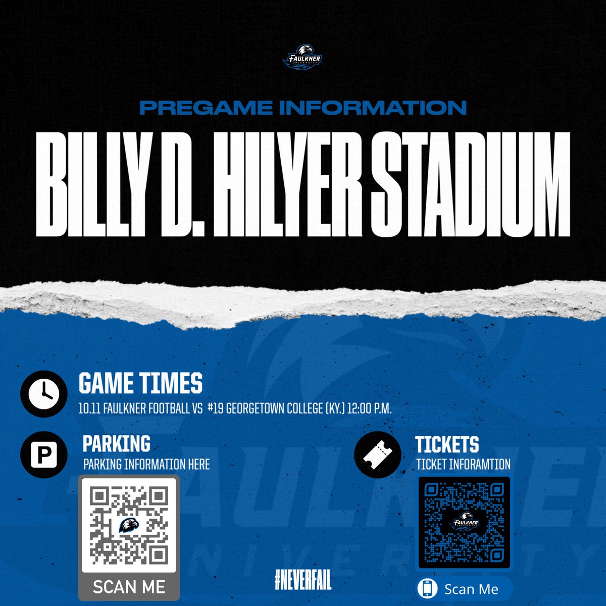 It's Senior Day this Saturday! 

Make sure you get your tickets and parking passes now!

faulknereagles.com/sports/2021/1/…