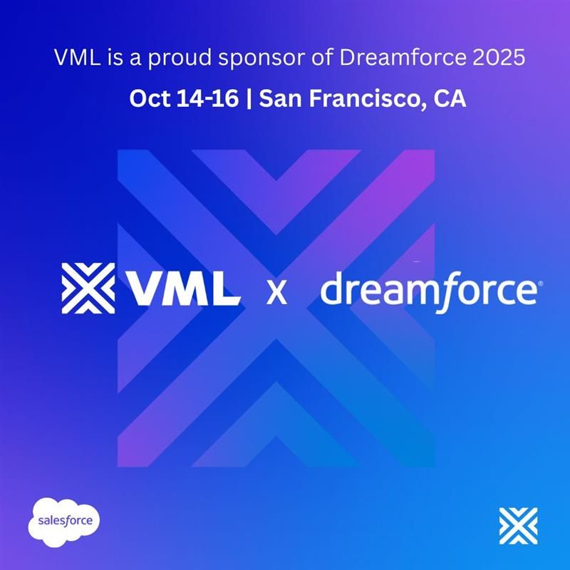 vml_global's tweet image. Join VML at @Salesforce Dreamforce as we explore the future of AI-powered customer experiences and business transformation.

We can’t wait to connect, collaborate, and share what’s next in AI innovation. 
See how we’re building the future together.

#VML #DF25