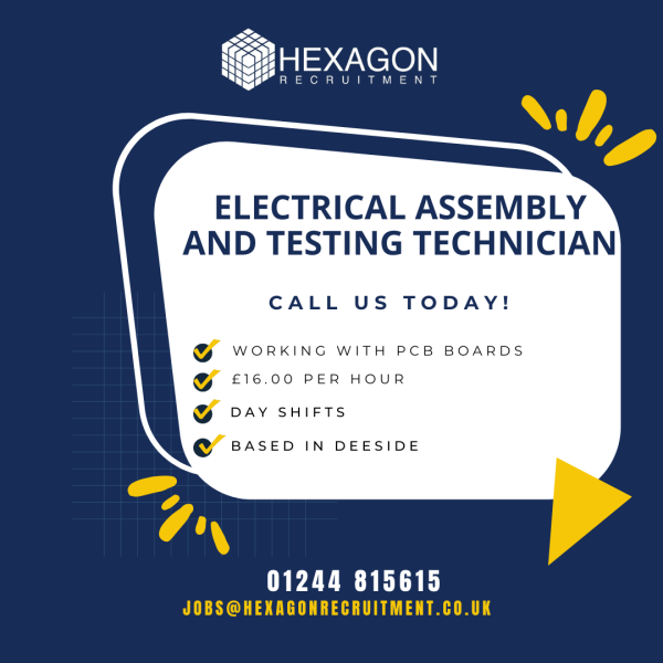 Are you ready to take on a rewarding role as an Electrical Assembly and Testing Operative in Deeside? We are seeking dedicated professionals who take pride in precision and attention to detail.