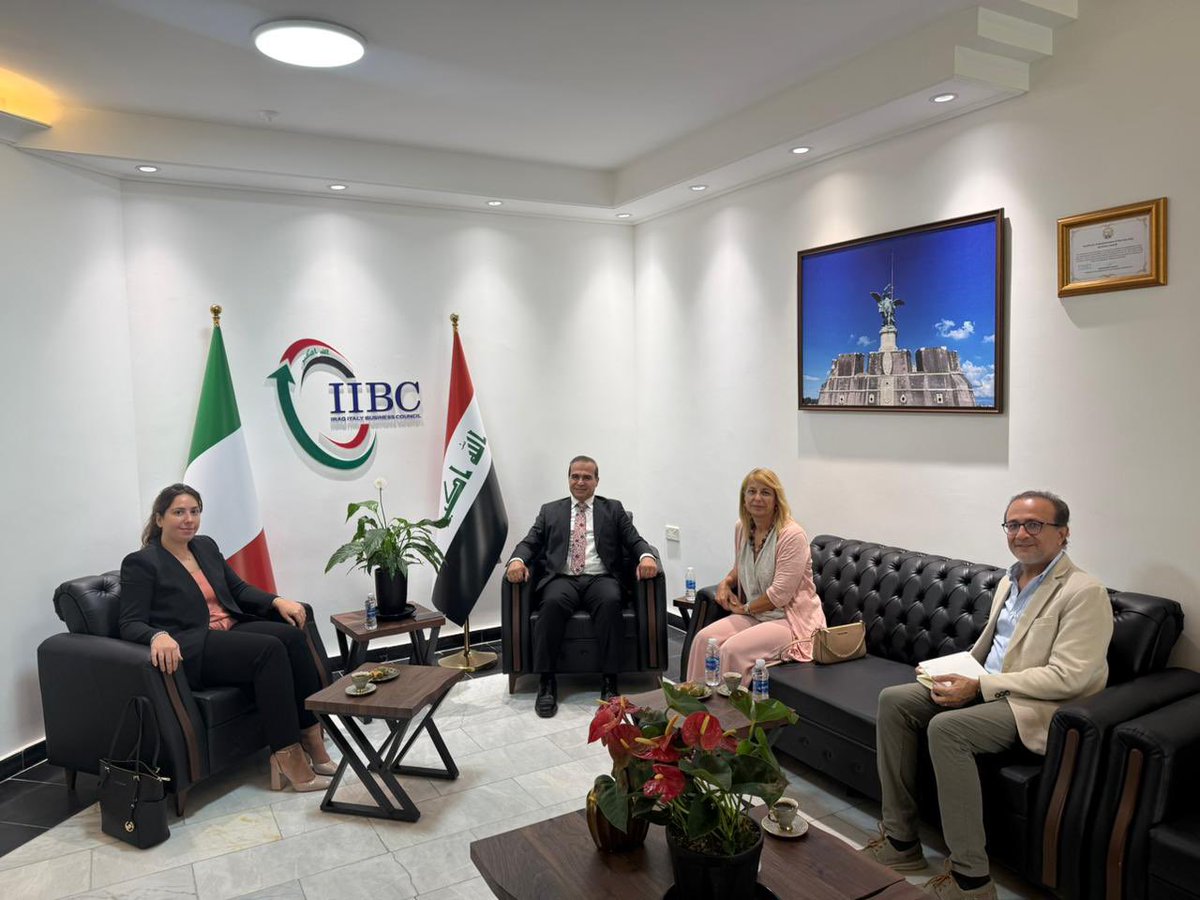 ItalyinIraq's tweet photo. Many thanks to Mr Salih, President of the “Iraq-Italy Business Council”, for his outstanding work. We look forward to teaming up with #IIBC to strengthen bilateral trade cooperation and forge closer ties between 🇮🇹&🇮🇶 companies.
🔜 Stay tuned for further updates. https://t.co/0Uo2AtaNRF