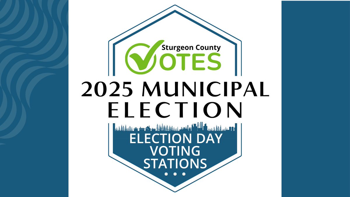 Election Day is fast approaching, do you know where to vote?

Visit SturgeonCounty.ca/election to find your voting station.
Voters can vote at Election Day Voting Stations on October 20 from 9:00 a.m. to 8:00 p.m.

#SturgeonVotes #2025Election