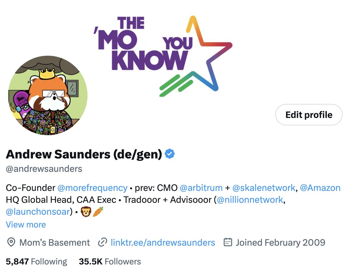 Gm frens. New bio, who dis? 👀