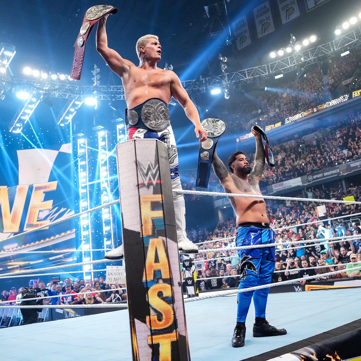 Its_Eleanor's tweet image. Two years ago today at WWE Fastlane 2023, Cody Rhodes & Jey Uso became Undisputed WWE Tag Team Champions.
A very underrated match which of course led to the ICONIC press conference where Yeet was born!
I will forever love these two teaming together ❤️
@CodyRhodes
@WWEUsos