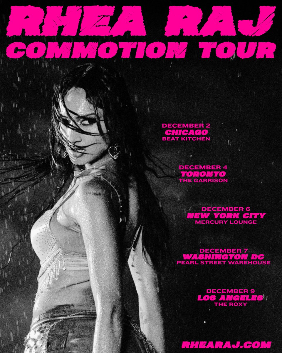 RheaRaj_HQ's tweet image. RHEA RAJ ‘COMMOTION’ TOUR IS HERE.

ARTIST PRESALE STARTS OCT. 8TH AT 10AM LOCAL TIME.

SIGN UP FOR ARTIST PRESALE HERE ⬇️
🔗: RHEARAJ.LNK.TO/MAILING 

#RHEARAJ @RHEARAJJ
#COMMOTIONTOUR
