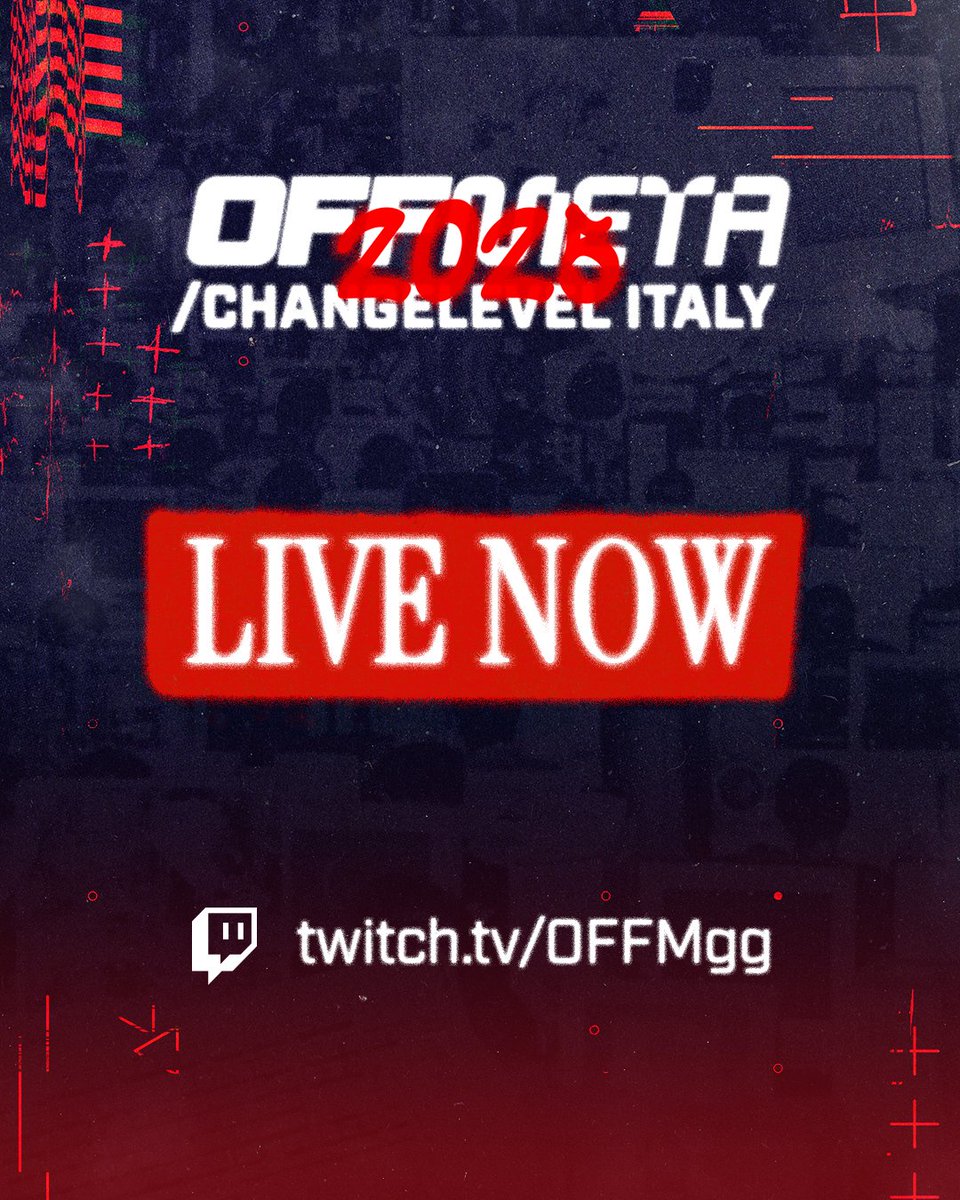 /CHANGELEVEL ITALY 2025

🔴 LIVE NOW: twitch.tv/OFFMgg

It's time!