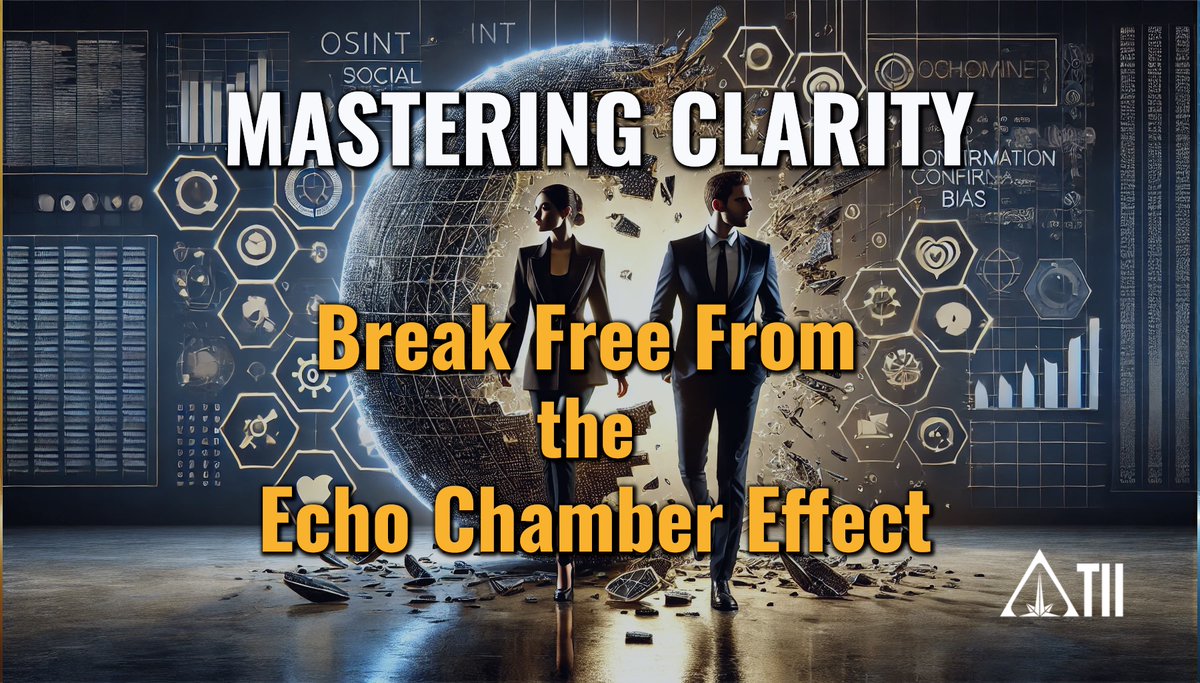 🌟 Mastering clarity means breaking free from the echo chamber effect.

Investigate with confidence, curiosity, and conscience — because clarity is the highest form of mastery.

Read more: toddingtonint.substack.com/p/mastering-cl…

#OSINT #CriticalThinking #Investigations