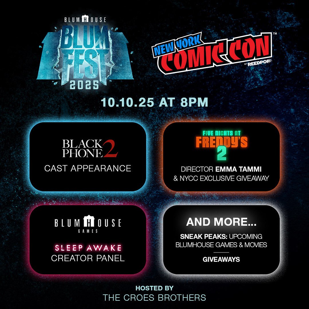 blumhouse's tweet image. Every October, BlumFest calls.
At NYCC you’ll answer.