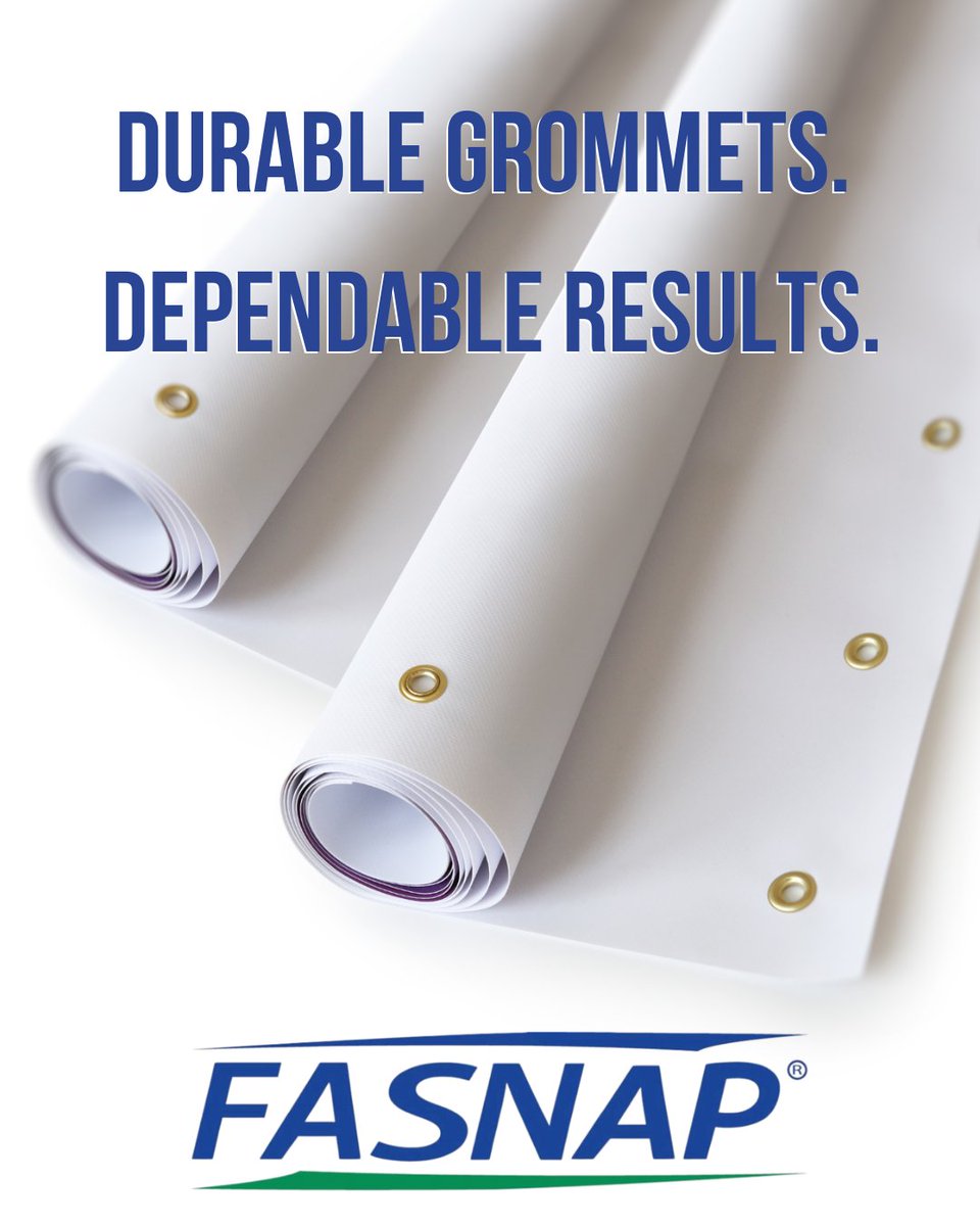 Strong banners start with strong grommets. Fasnap brass grommets hold your displays, tarps, and signs securely, every time. 
#Fasnap #FastenersThatWork #Grommets