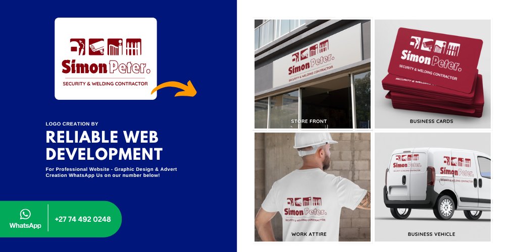 ReliableWebDev1's tweet image. A professional brand is your most important tool. 🛠️ We gave Simon Peter&apos;s business (Security &amp;amp; Welding Contractor) an authoritative logo that guarantees trust. Don&apos;t just work hard—look professional.

Logo Creation: wa.me/p/251714048657…
 #LogoDesign #Branding