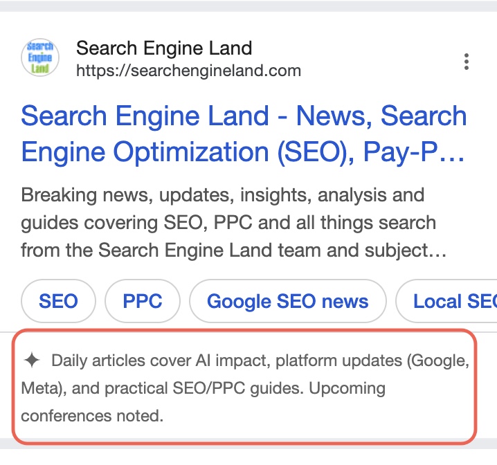digitalnandan's tweet photo. #Google is now testing out an AI summary extension for mobile snippets in addition to the standard description section for web pages. #SEO #DigitalMarketing https://t.co/qbOjakUGUb