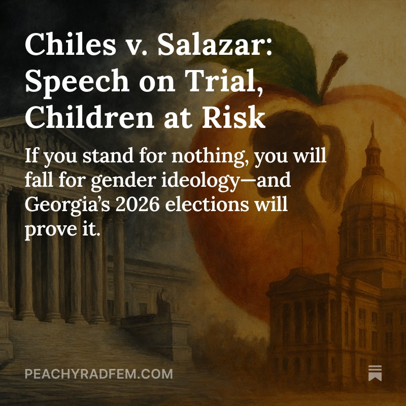 peachyradfem's tweet image. Can counselors help kids accept their biological sex—or must they only push the lie of ‘transition’? That’s the question in Chiles v. Salazar. The answer will shape children’s rights nationwide heading into 2026. 

Read more, at the link below. ⬇️ #gapol #uspol #SCOTUS