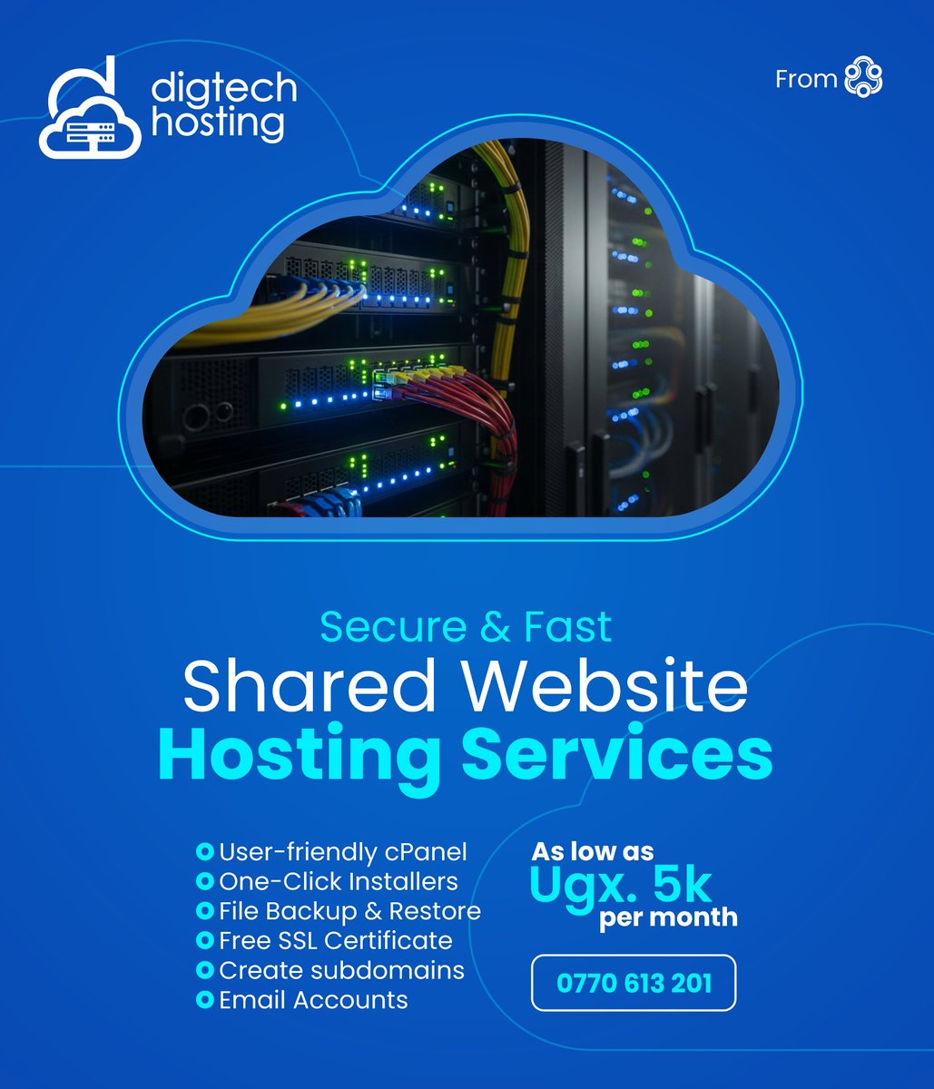 Digtech1's tweet image. Our shared website hosting services are designed to support your business growth. Fast, secure, and scalable solutions that you can trust. 

Contact us today!

#WebHostingForDesigners
#WebsiteDesign
#SharedHostingServices
#DigtechHosting
#DigtechSolutionsHub