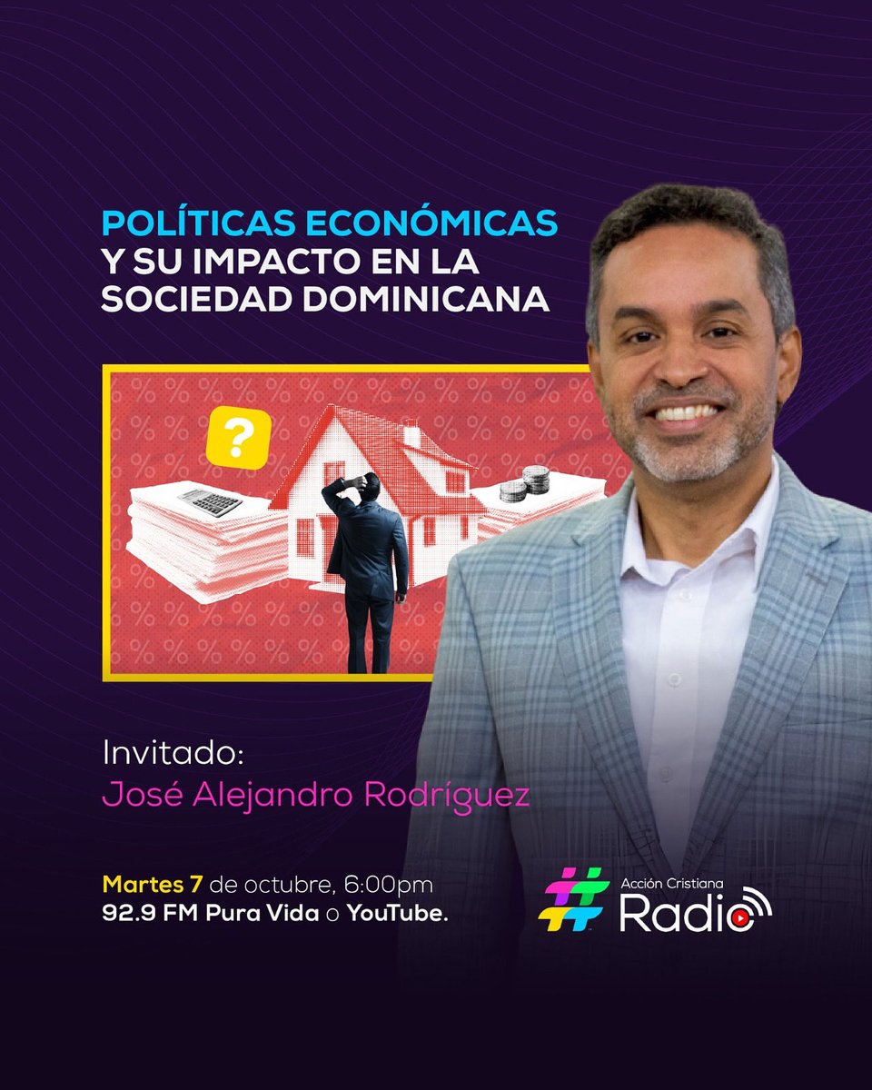 🤔 ¿Cómo influyen las decisiones económicas del Estado en el desarrollo del país y en la vida de cada ciudadano? 

Esta semana conversamos con José Alejandro Rodríguez, experto en microfinanzas y economía popular, sobre los retos y enfoques económicos que pueden marcar RD. 📊🇩🇴
