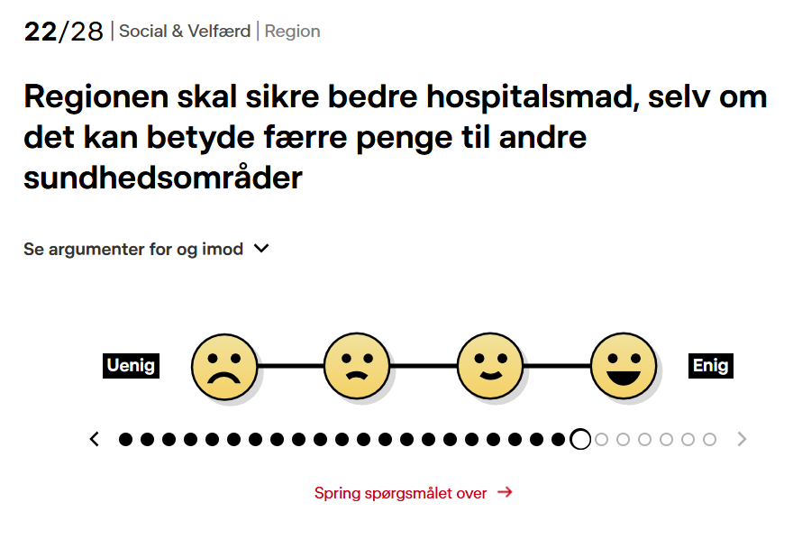 Kan vi diskutere absurditeten i DR's kandidattest? Skal du have rødt kød til aftensmad, eller skal familiefaren have sin kræftbehandling? 

Kan vi sende jeres spørgsmål tilbage på værkstedet? #dkpol