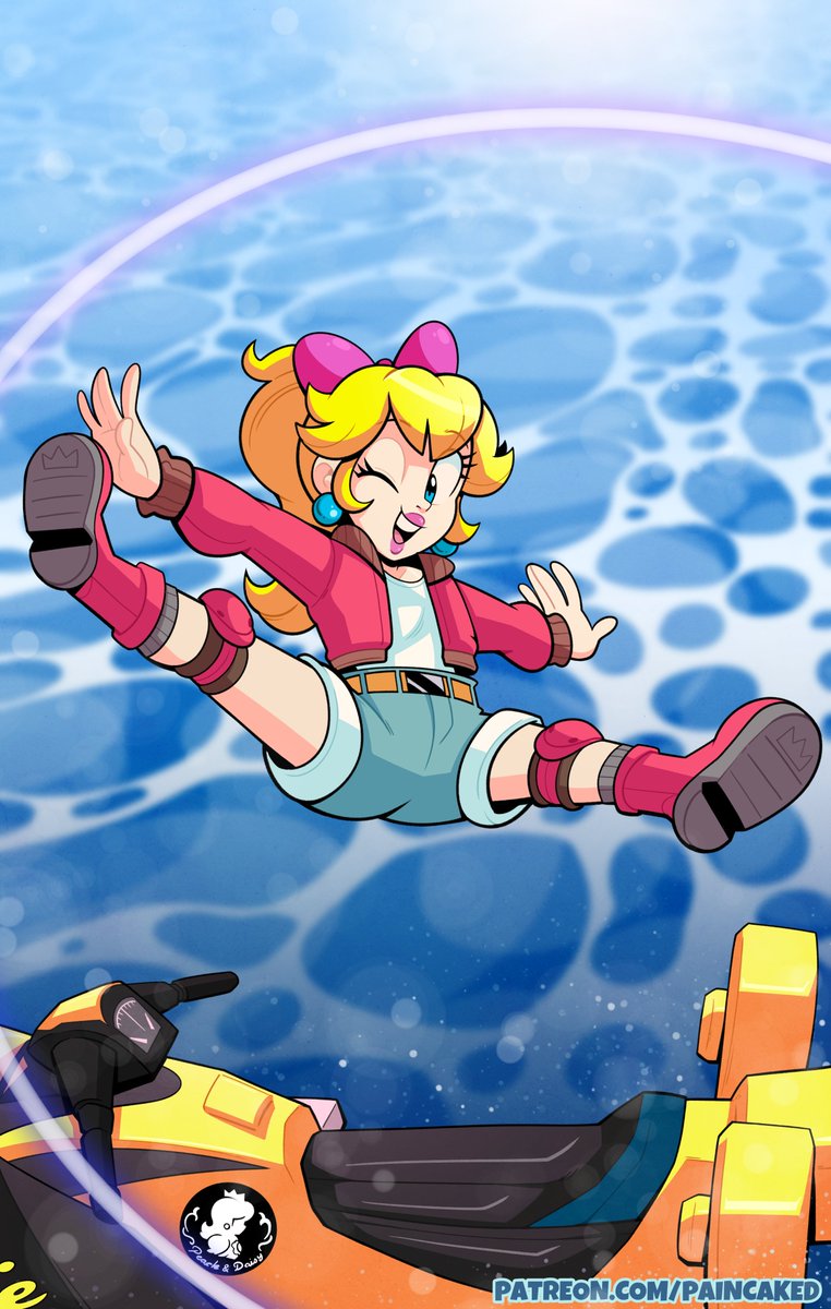 Last month's P-Site Illustration! Peach doing some cool tricks on