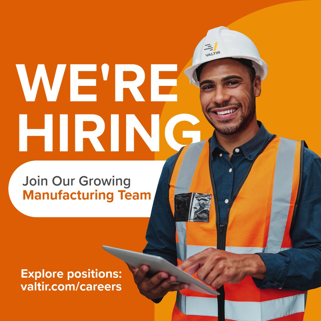 Over 12 million people work in manufacturing, powering one of the nation’s largest and most essential industries. #ManufacturingWeek is a time to celebrate their contributions and the opportunities the industry has to offer. Want to be a part of something great? 

Valtir