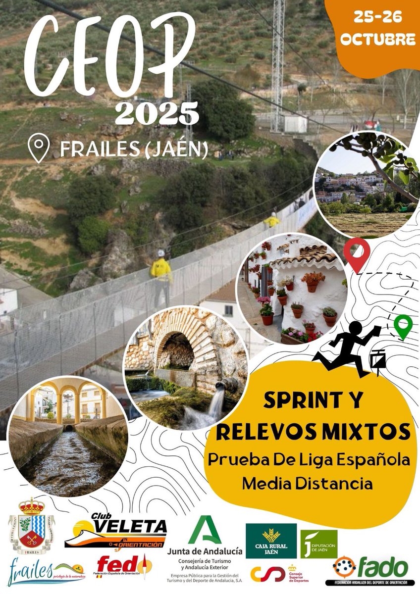 📣Ya publicado el boletín 2 del Campeonato de España de O-Pie | Sprint + relevos mixtos + media [LEOP2025]

📅📍25-26 octubre | Frailes (Jaén)

🔗Boletines en: oveleta.com/ceop2025

#FEDO #orienteering #orientacion