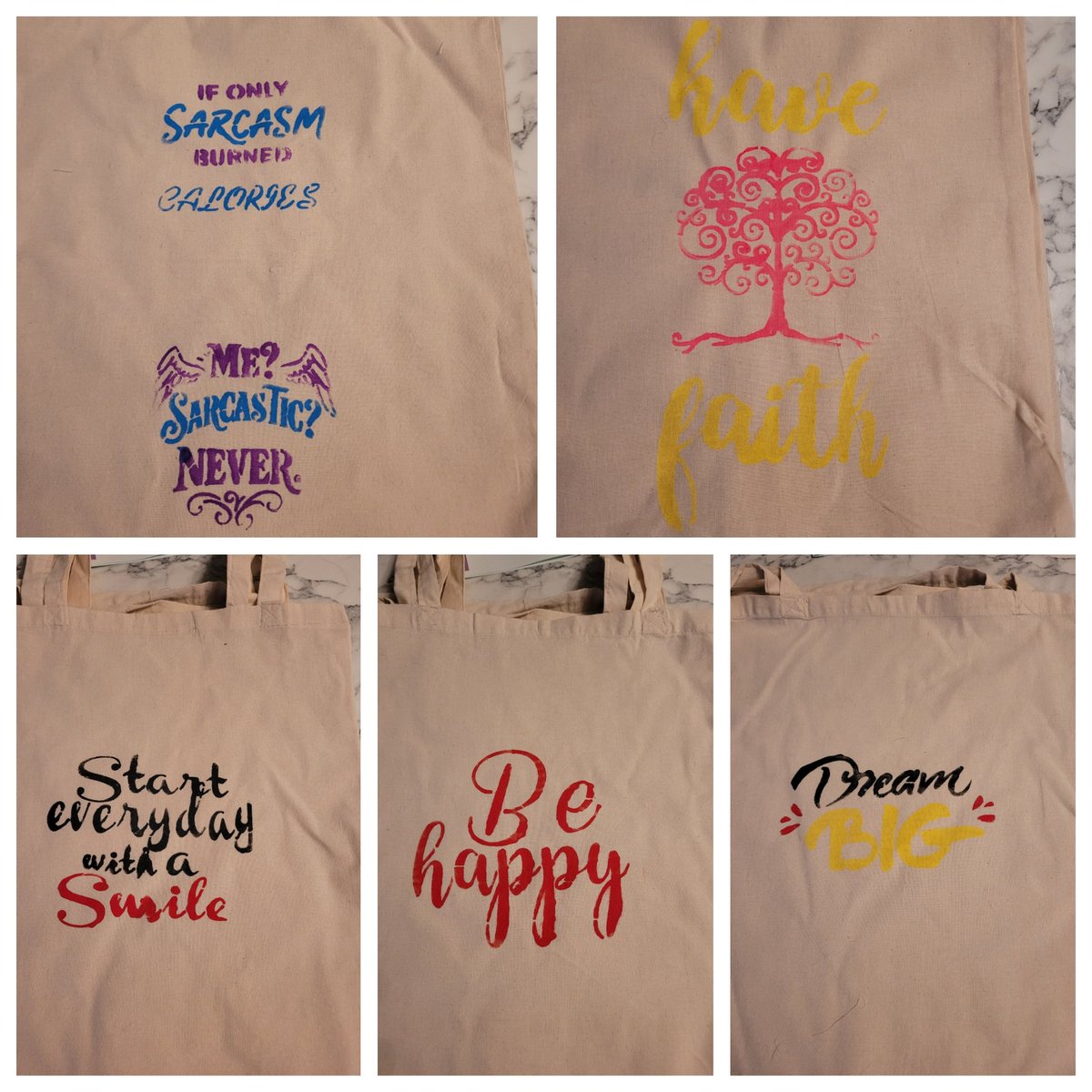 I am making tote bags (all money to my fundraiser). They are £5 each plus p&amp;p, below is a small selection of what I have made so far. They may not be 100% perfect but they are made with love ♥️