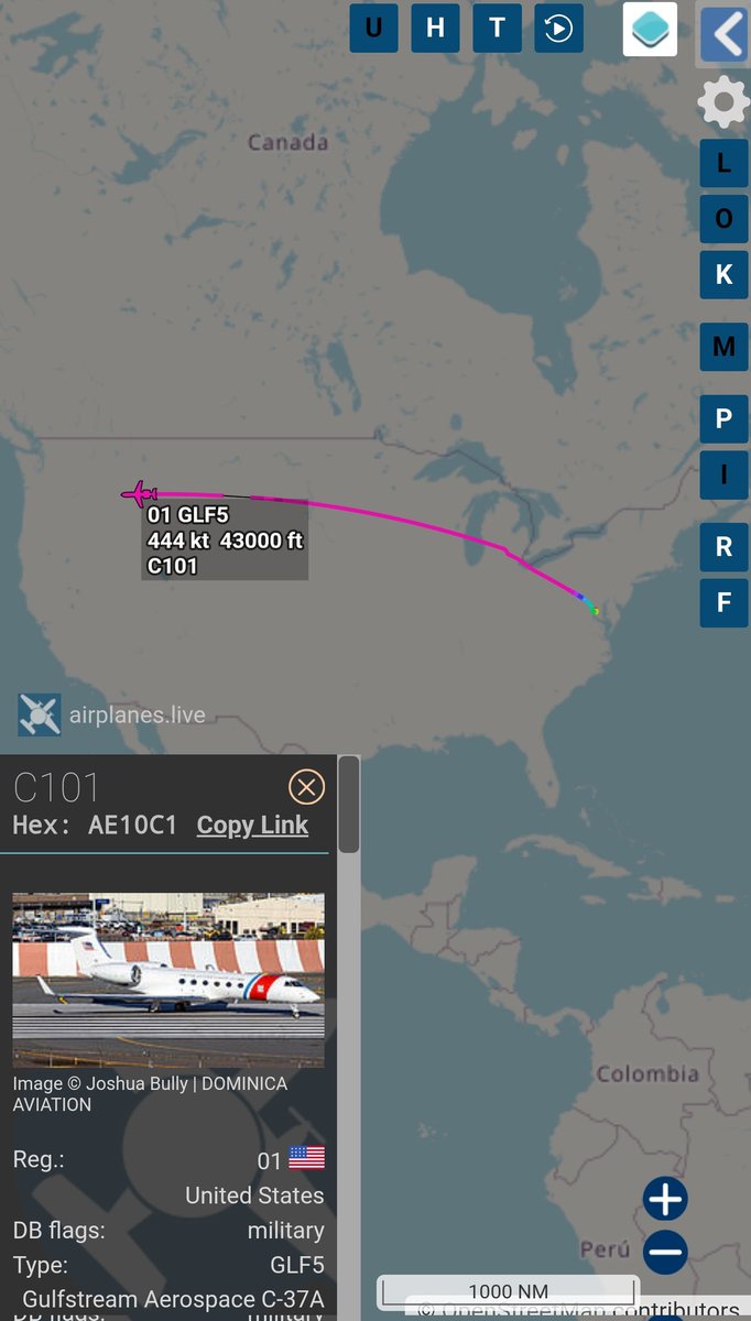 DHS Secretary Kristi Noem headed to Portland out of KDCA.
C-37A 
#AE10C1/01/C101
x.com/Oregonian/stat…