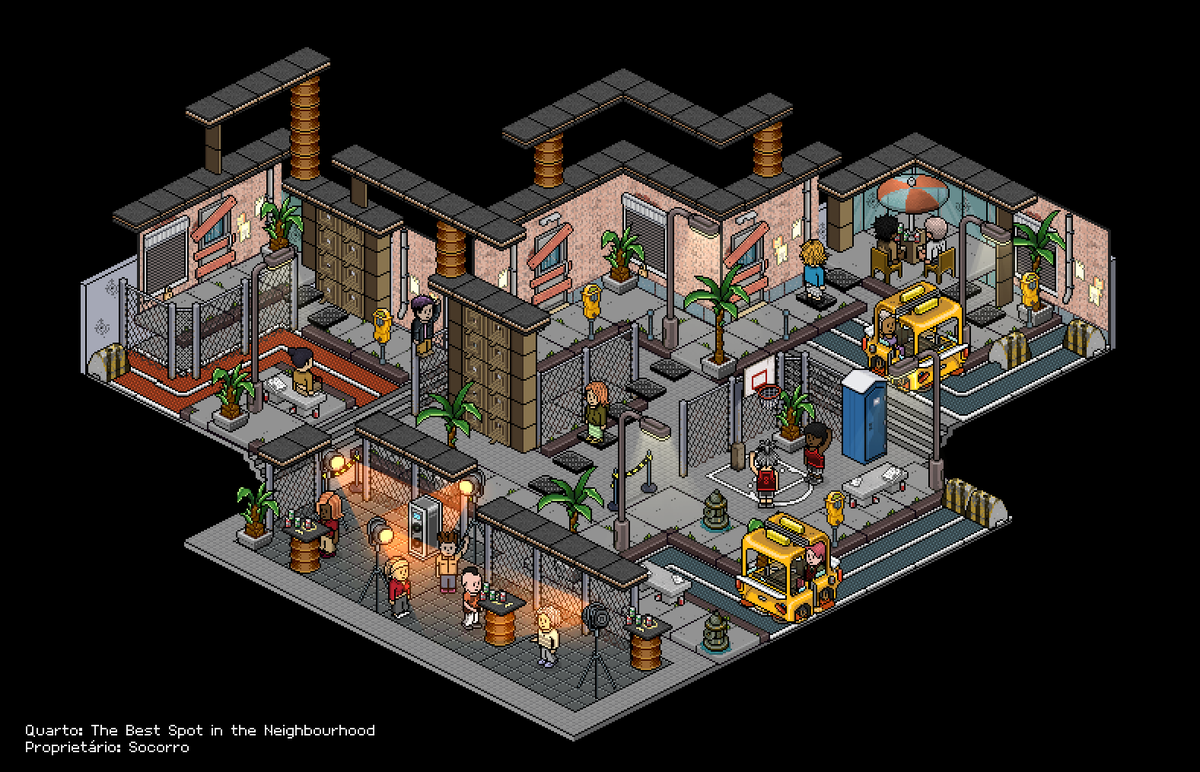 From coffee with friends &amp; party funk to pickup games on the court, our spot is more than just a meeting place it’s the heart of the neighborhood.

#HabboHotelOrigins #Habbo