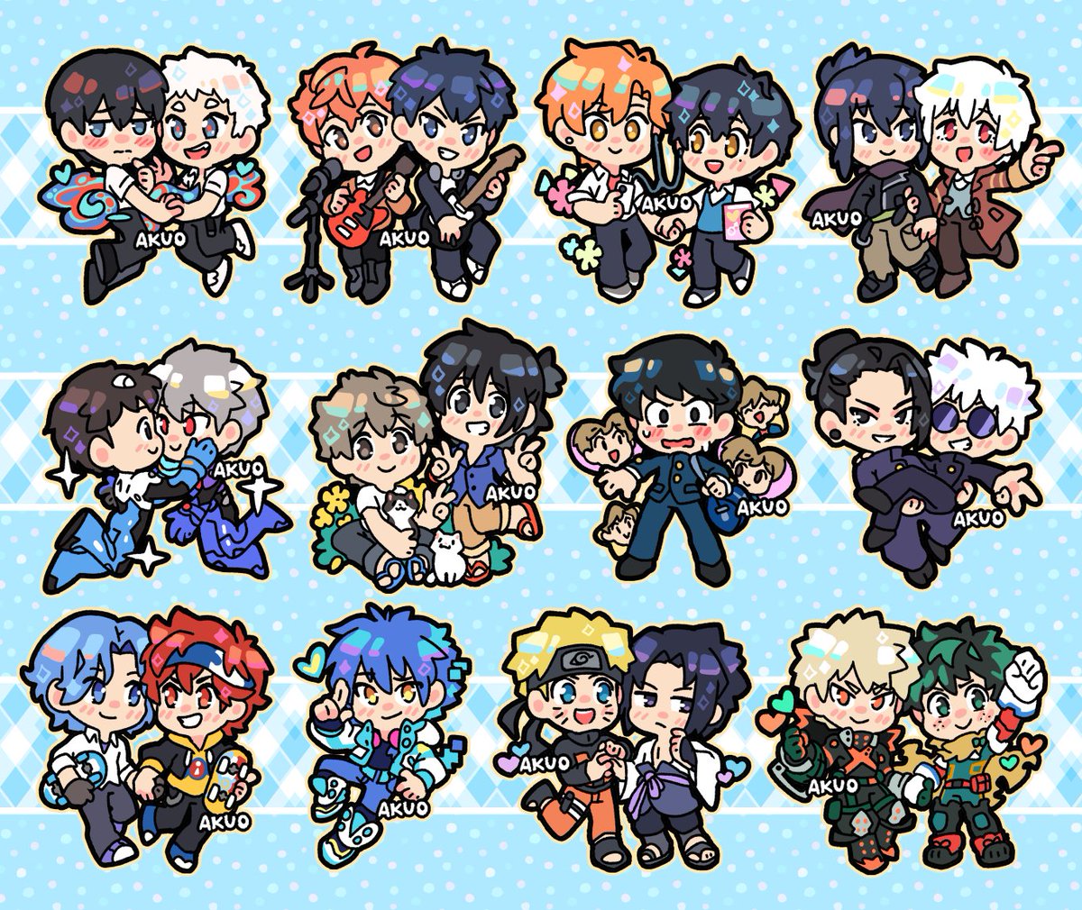 AkuoArt's tweet image. Boys Love designs for enamel pins!