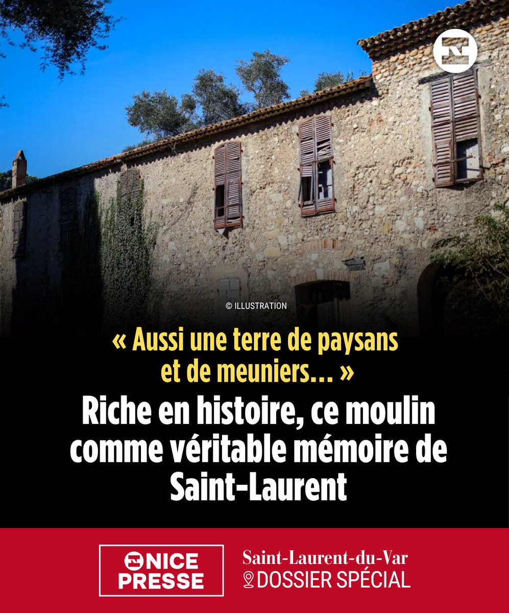 Près de #Nice06. « Aussi une terre de paysans et de meuniers…»: Riche en histoire, ce moulin comme véritable mémoire de Saint-Laurent-du-Var

<a href="/ExploreNCA/">Explore Nice Côte d'Azur</a> <a href="/sldv06/">Ville de Saint-Laurent-du-Var</a> <a href="/JosephSeguraSLV/">Joseph SEGURA</a> 

📍 Dossier spécial ⤵️
nicepresse.com/pres-de-nice-a…