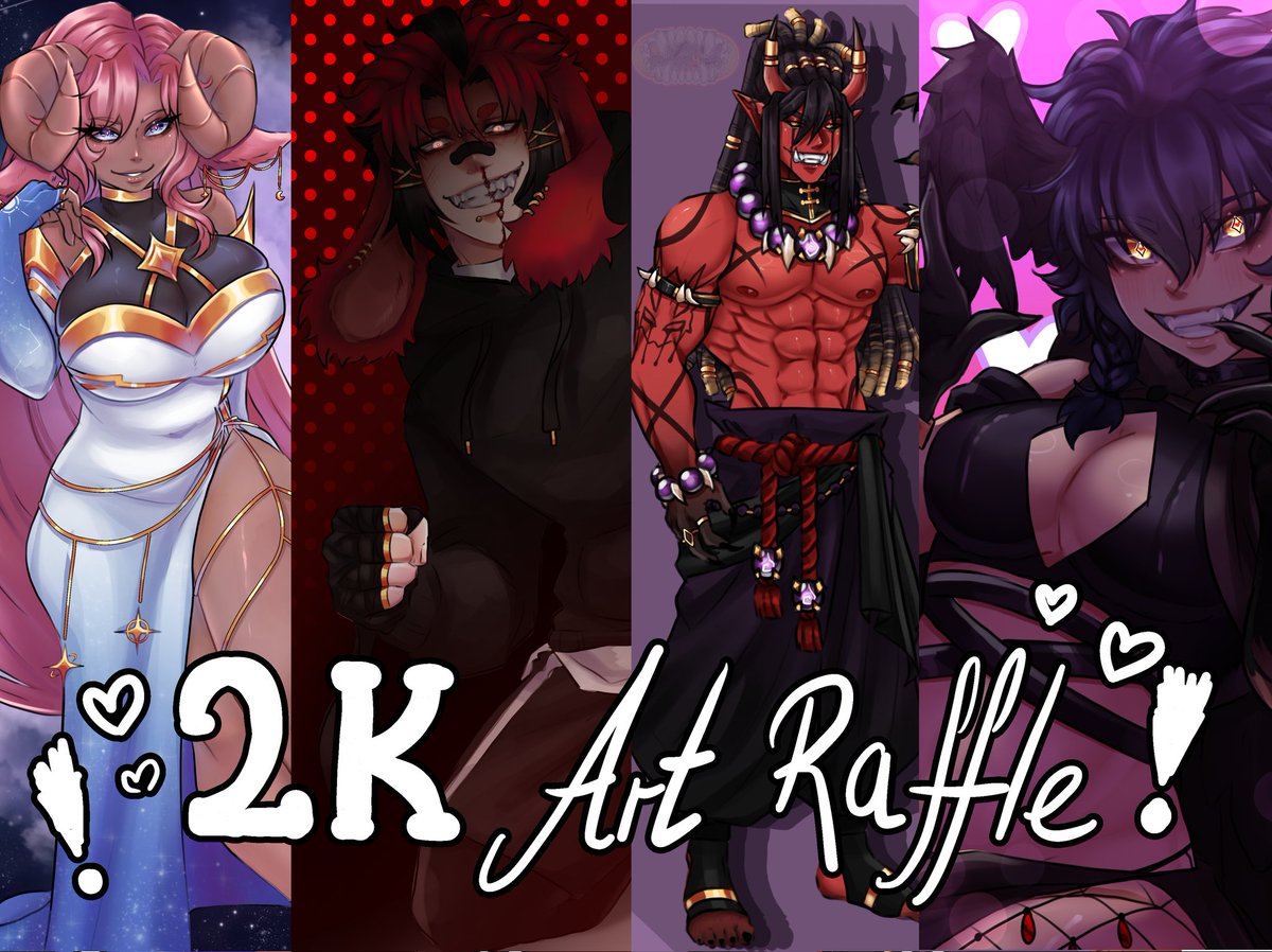 🧡2K ART RAFFLE!🧡

THANK YOU SO MUCH EVERYONE!!
this is massive for me considering I've been stuck at around 1.5k for a very long time, I'm so grateful for the support and love!

This raffle is big, this will have 2 winners and many options!! 

1. Winner:
- character/outfit