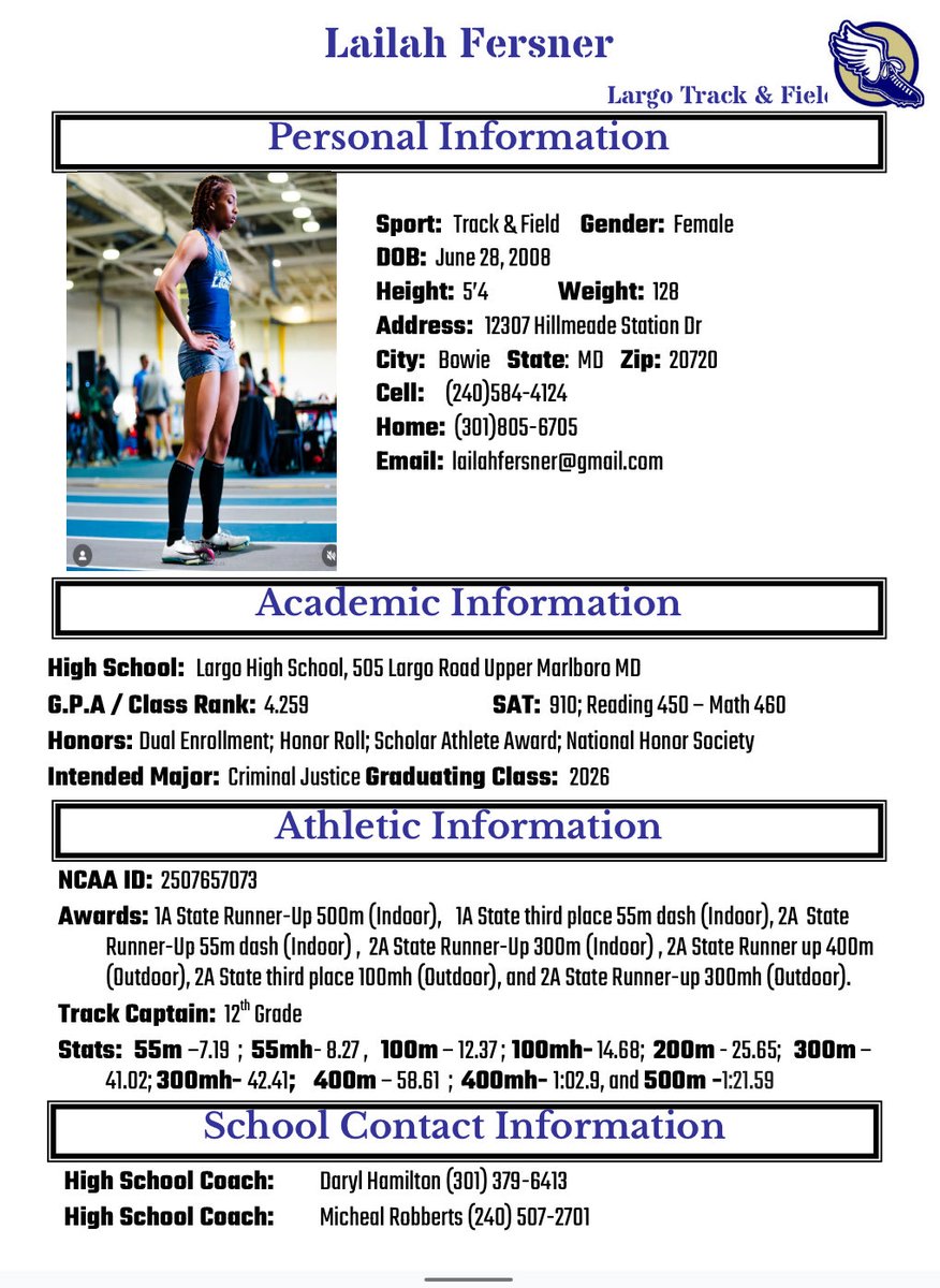 largo_track's tweet image. Largo hs Senior 2025