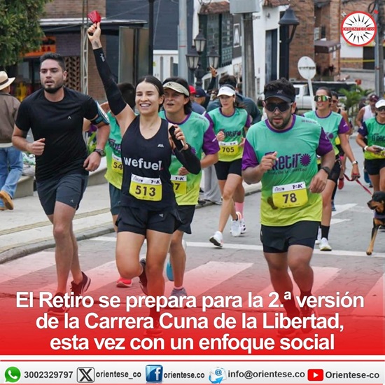 <a href="/elretiroant/">Alcaldía de El Retiro</a> se prepara para la 2° versión de la Carrera Cuna de La Libertad, esta vez con un enfoque social

orientese.co/el-retiro-se-p…