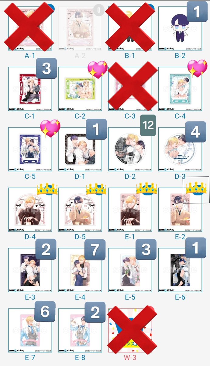 tiduru_kabe's tweet photo. @xxx

【交換】憐れなβは恋を知らない DMMスクラッチ 

譲）画像各右上数字分

求）画像💖C-2(1),C-4(1),C-5(1)＞👑D-5(∞)＞D-4(∞),E-1(∞),E-2(∞)
()内は募集希望数
C賞各1優先的に求めてます

※郵送のみでのお取引

検索からお声がけ下さい🙇‍♀️ https://t.co/Ft8iysBd1t