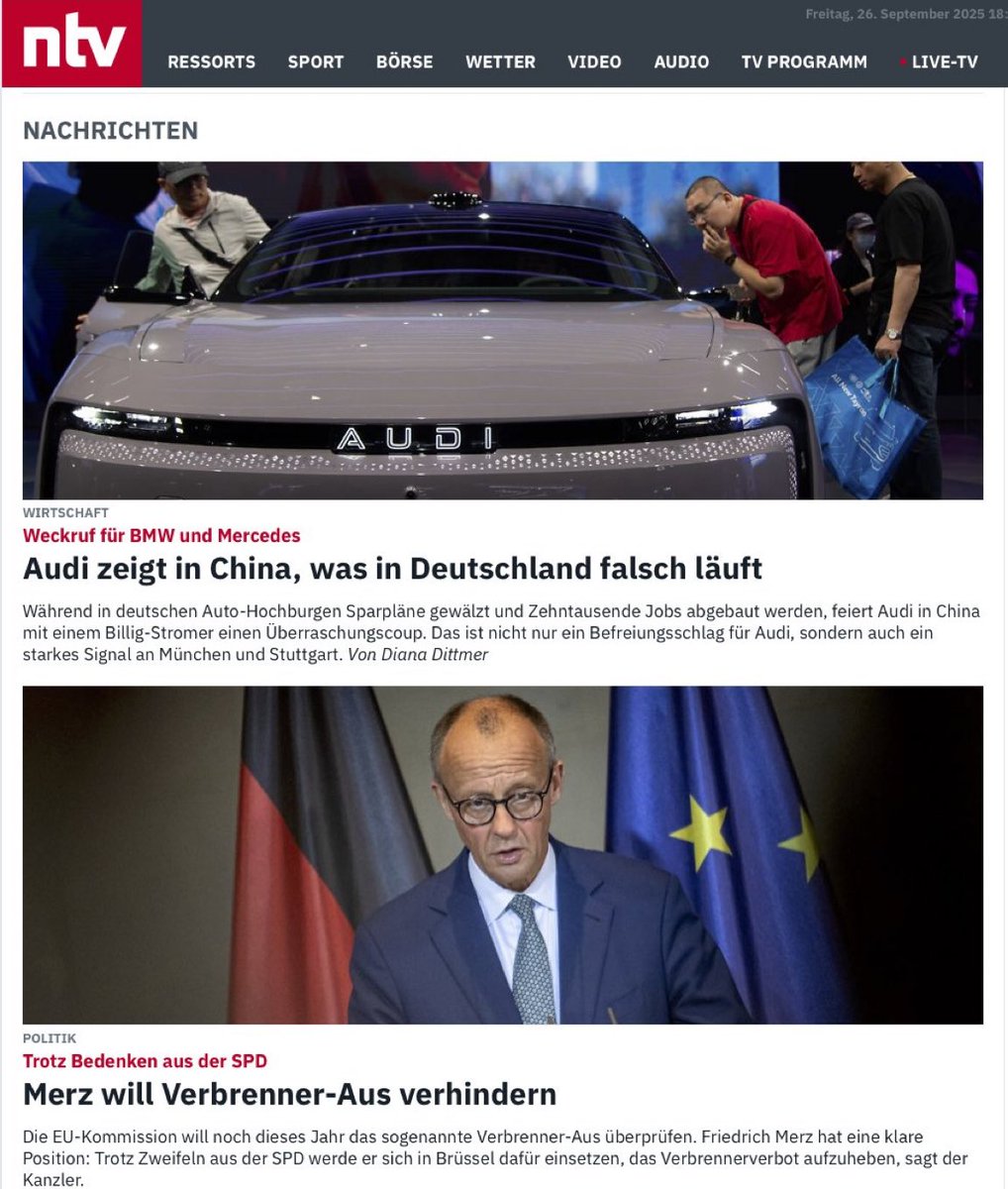 <a href="/Markus_Soeder/">Markus Söder</a> Die Solarbranche habt ihr schon an China verschenkt! Wollt ihr das auch mit der Automobilindustrie?

Frag mal Audi, wie #Autoland der Zukunft geht. Bosch hatte bereits 5 Mrd. in Elektromobilität investiert… Dank Euch landet D auf der Resterampe, wenn ihr so weiter macht