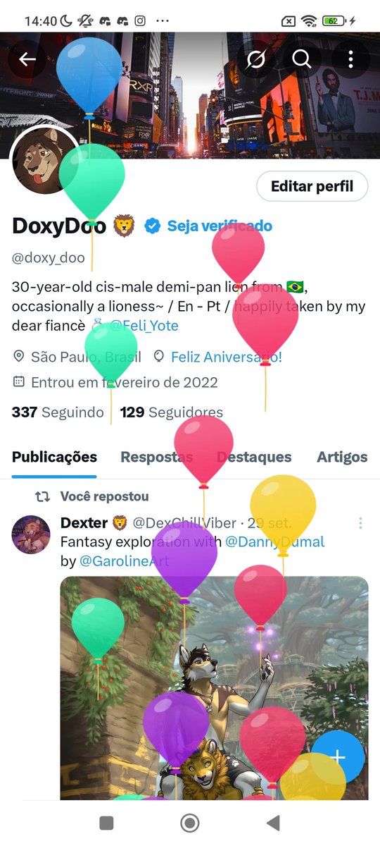 doxy_doo's tweet image. Hoje tem balões no meu perfil