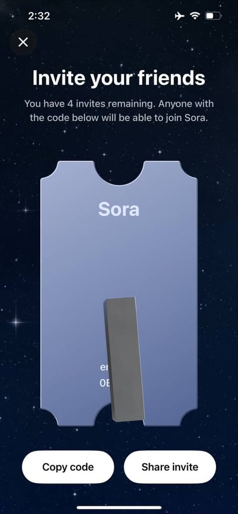 leanin083's tweet photo. Selling sora codes $2 https://t.co/Z1ISxBDoWg